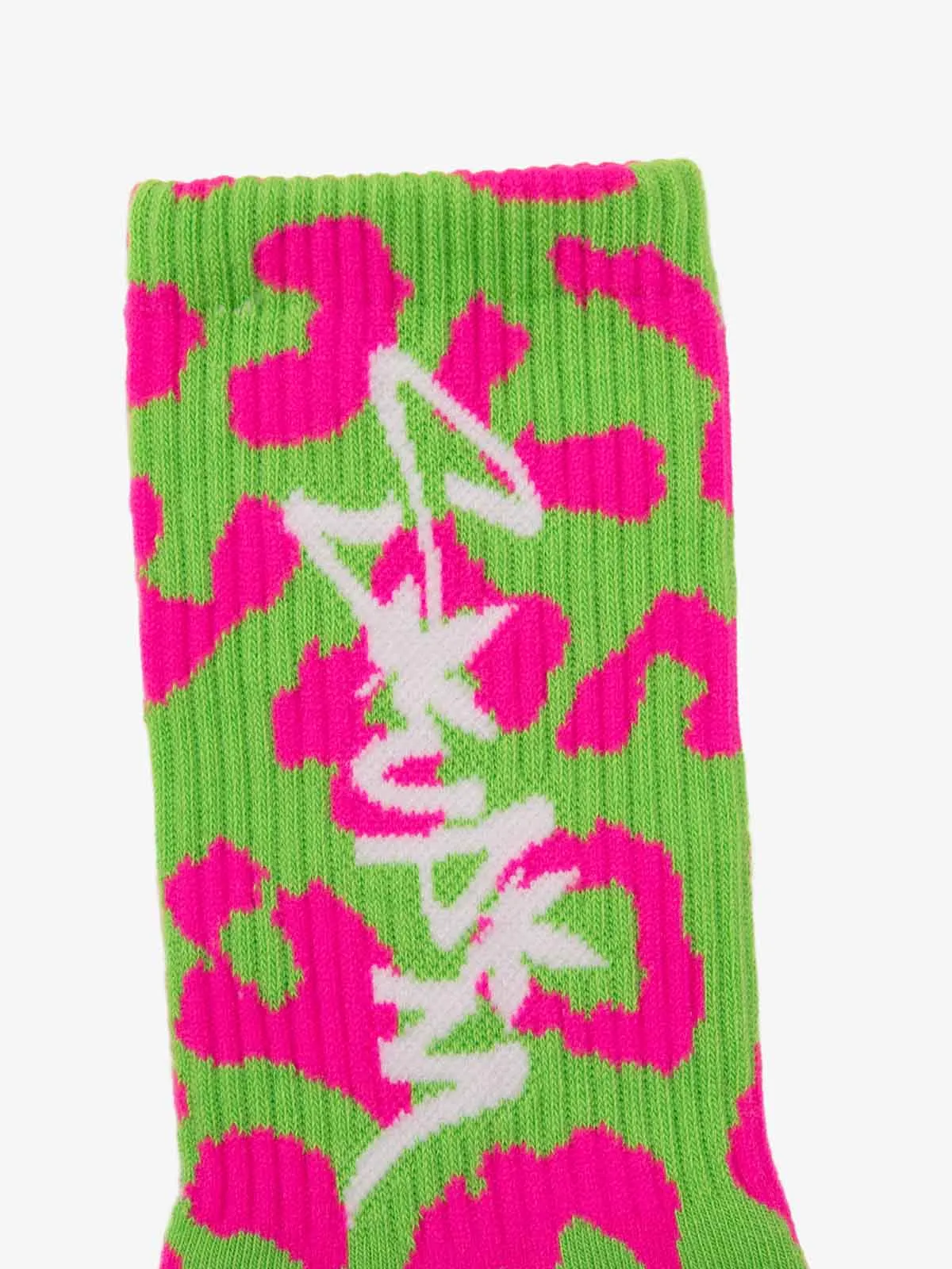Retro Vibrant Leopard Print Color-Block Crew Socks sold by Thesupermade product image thumbnail 4