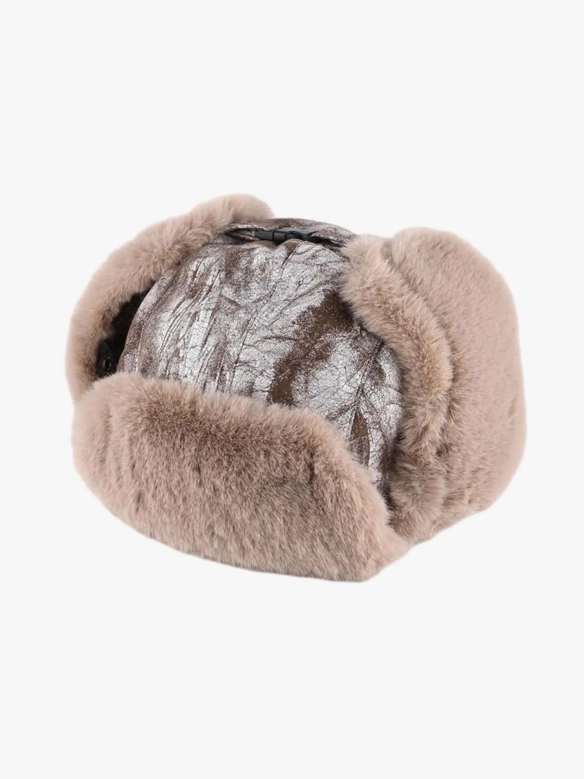 Vintage Cracked Faux Leather Fur-Lined Trapper Hat sold by Thesupermade product image thumbnail 5