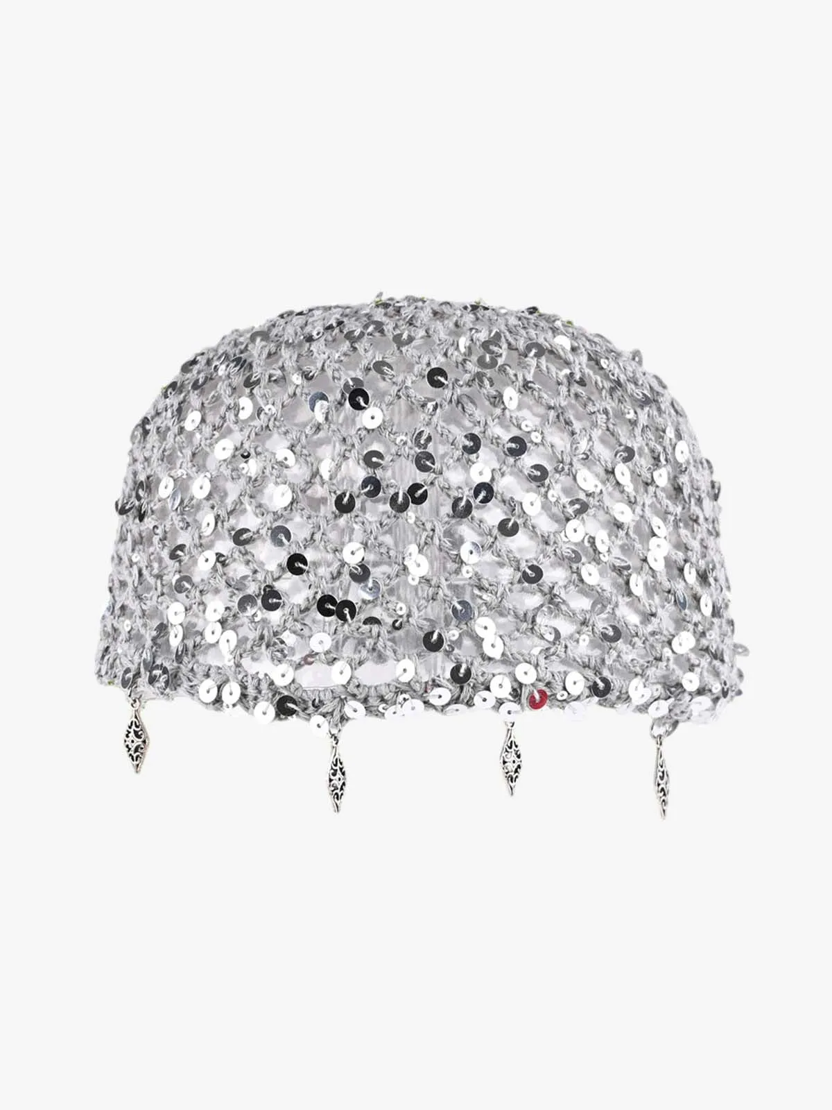 Vintage Sequin Mesh Beaded Fringe Cap sold by Thesupermade product image thumbnail 3