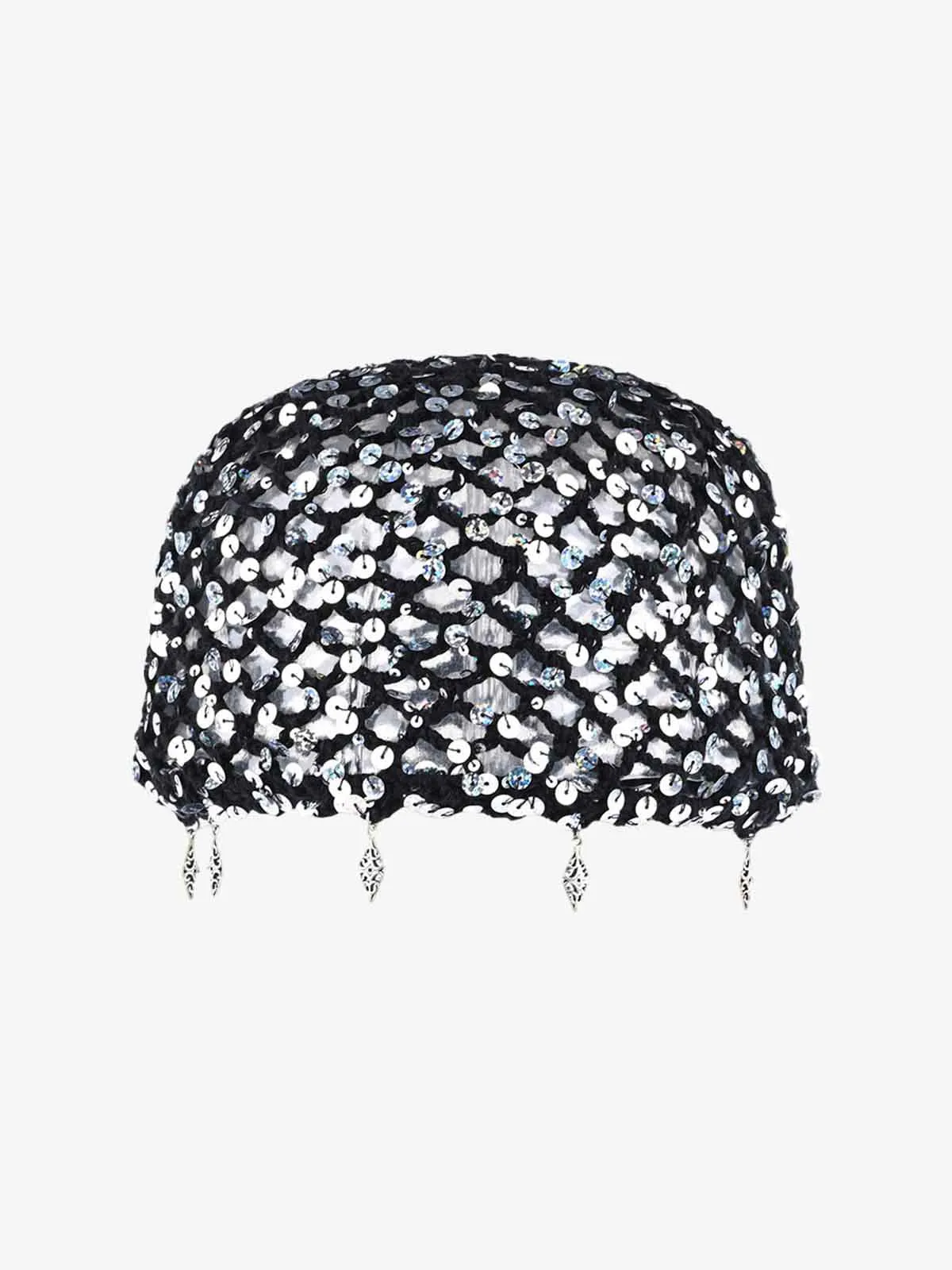 Vintage Sequin Mesh Beaded Fringe Cap sold by Thesupermade
