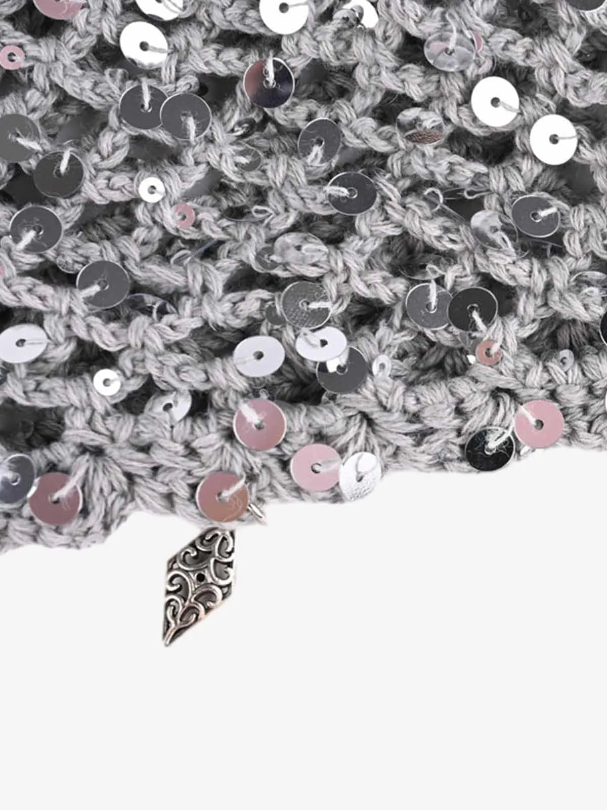 Vintage Sequin Mesh Beaded Fringe Cap sold by Thesupermade product image thumbnail 5