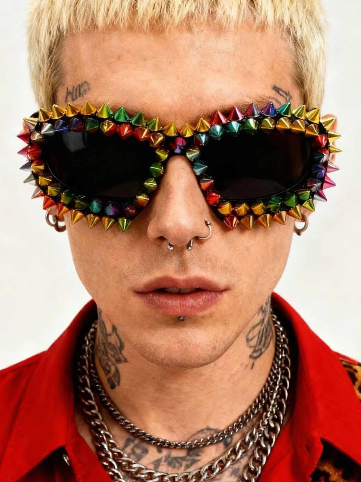 Retro High-Street Multicolor Spike Studded Sunglasses sold by Thesupermade product image thumbnail 5