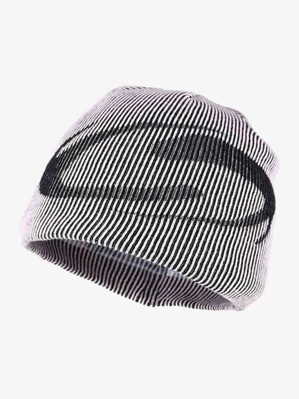 Retro High-Street Striped Graphic Knit Beanie sold by Thesupermade