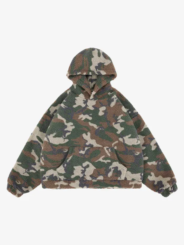Streetwear Camouflage Fleece Pullover Hoodie sold by Thesupermade