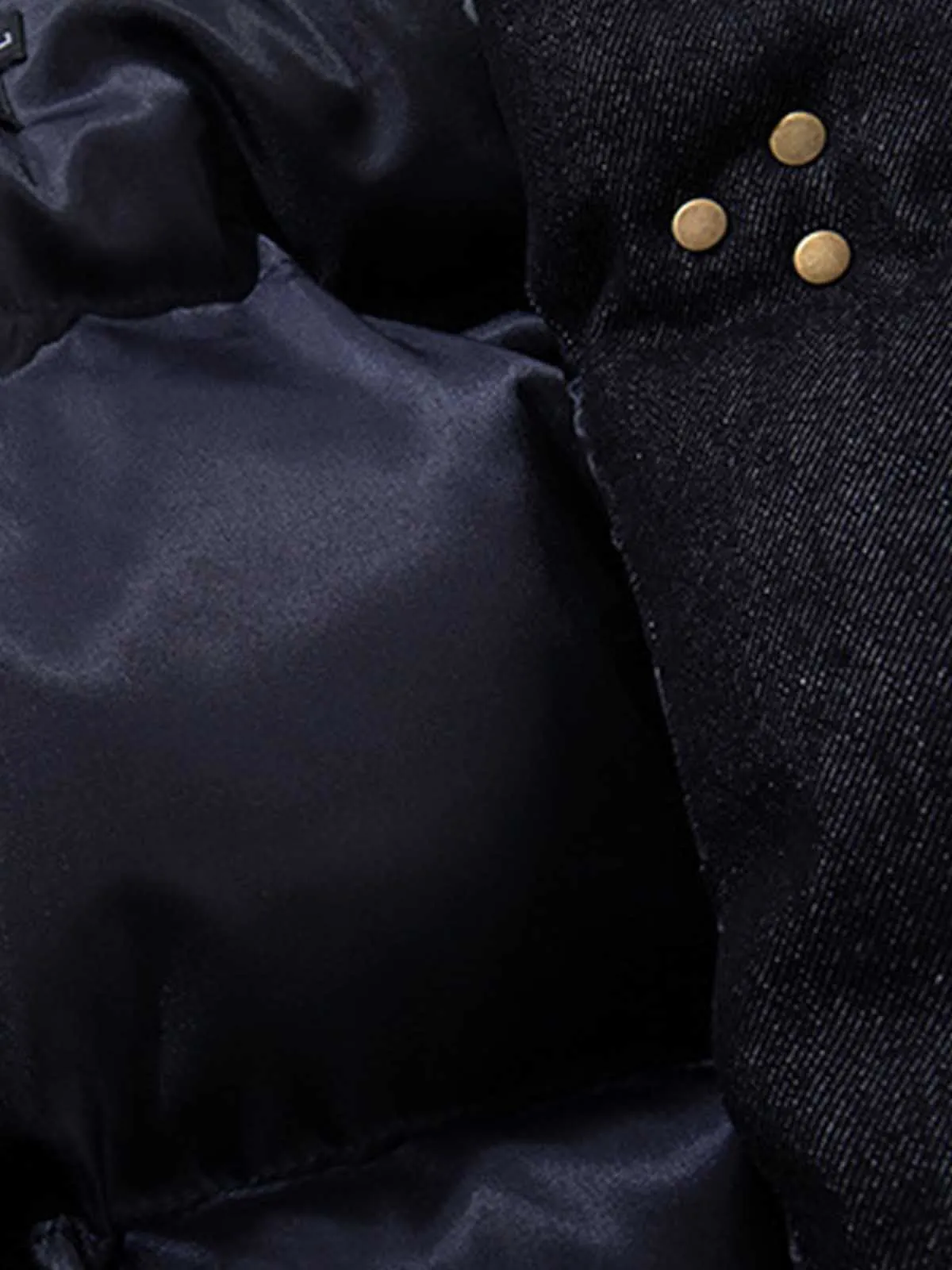 Denim Toggle Detail Bomber Jacket sold by Thesupermade product image thumbnail 5