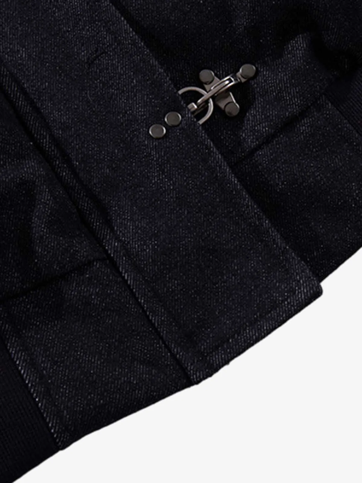Denim Toggle Detail Bomber Jacket sold by Thesupermade product image thumbnail 3