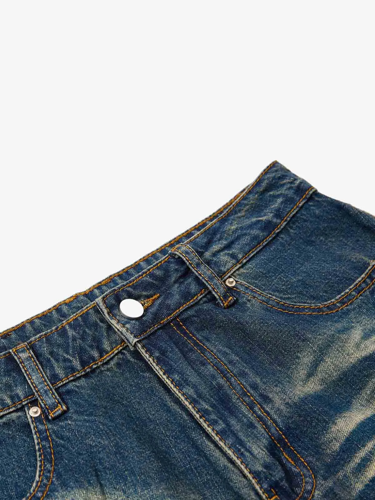 Vintage Washed Distressed Straight-Leg Jeans sold by Thesupermade product image thumbnail 4