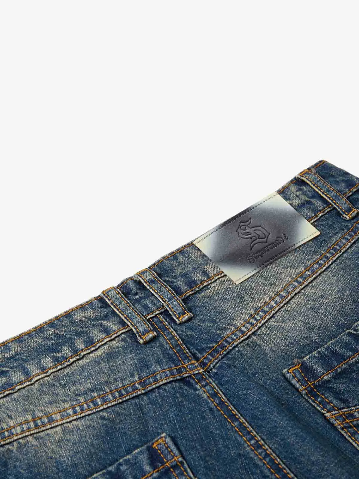 Vintage Washed Distressed Straight-Leg Jeans sold by Thesupermade product image thumbnail 5