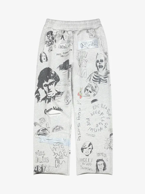 Graffiti Art Print Lounge Baggy Pants sold by Thesupermade