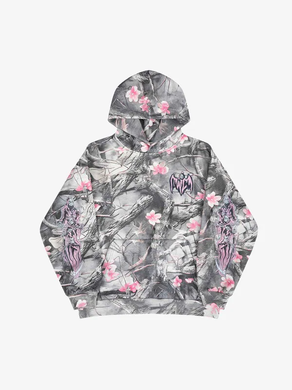 Vintage Floral Devil All-Over Print Hoodie sold by Thesupermade