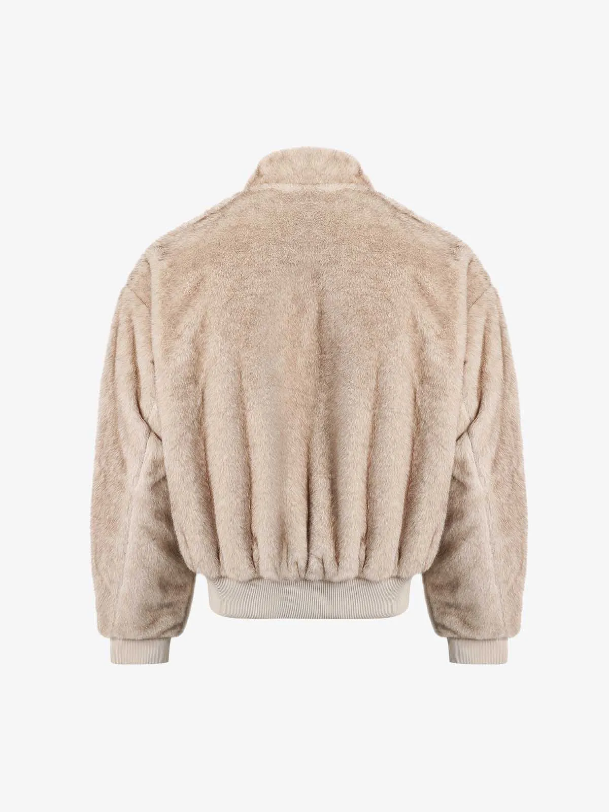 Retro Plush Fleece Stand-Collar Zip-Up Jacket sold by Thesupermade product image thumbnail 5