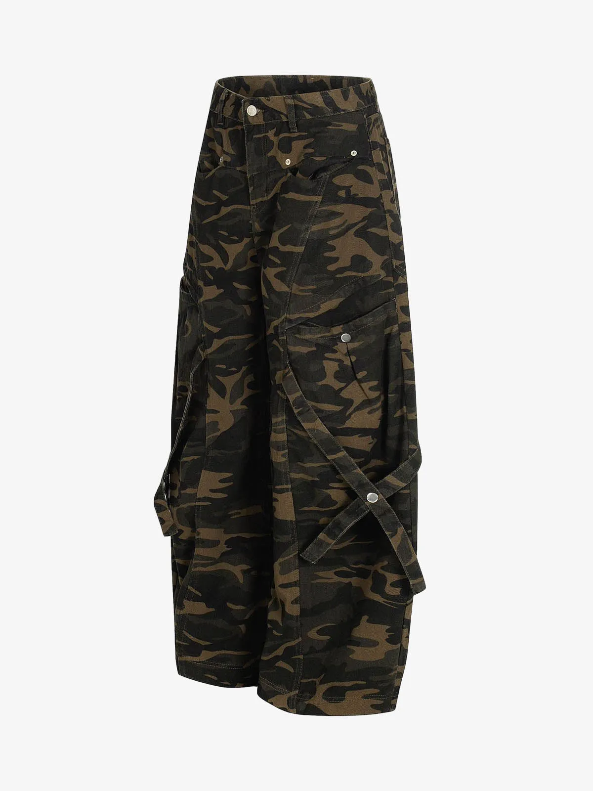 Street Camo Multi-Pocket Cargo Baggy Pants sold by Thesupermade product image thumbnail 4