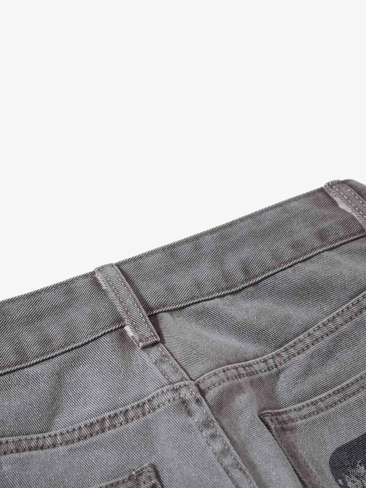 Distressed Washed Graphic Baggy Stacked Pants sold by Thesupermade product image thumbnail 4