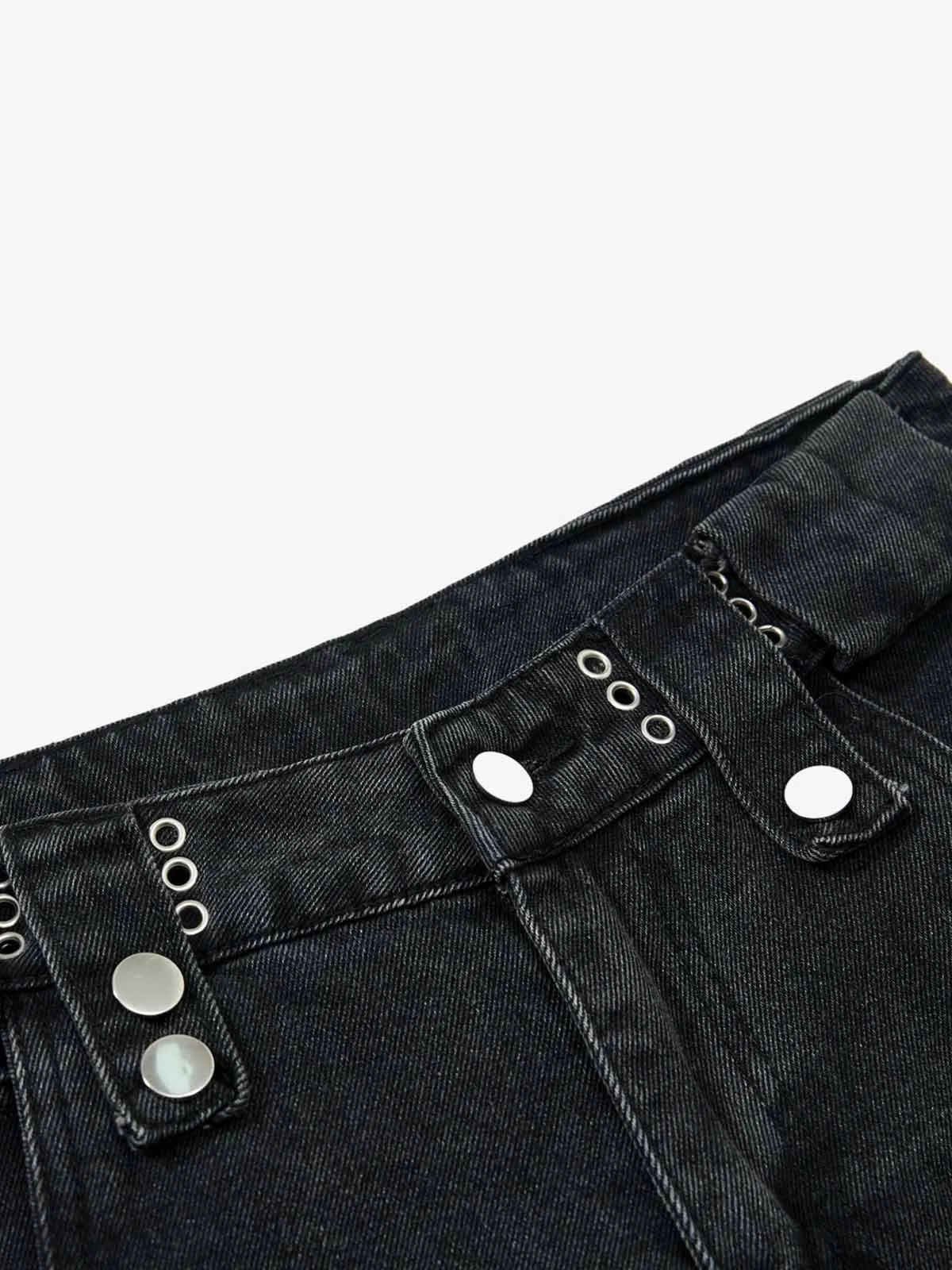 Punk Rivet Multi-Zip Metal Baggy Jeans sold by Thesupermade product image thumbnail 3