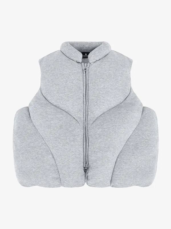 3D Bubble Curve Padded Zip Vest made by Thesupermade