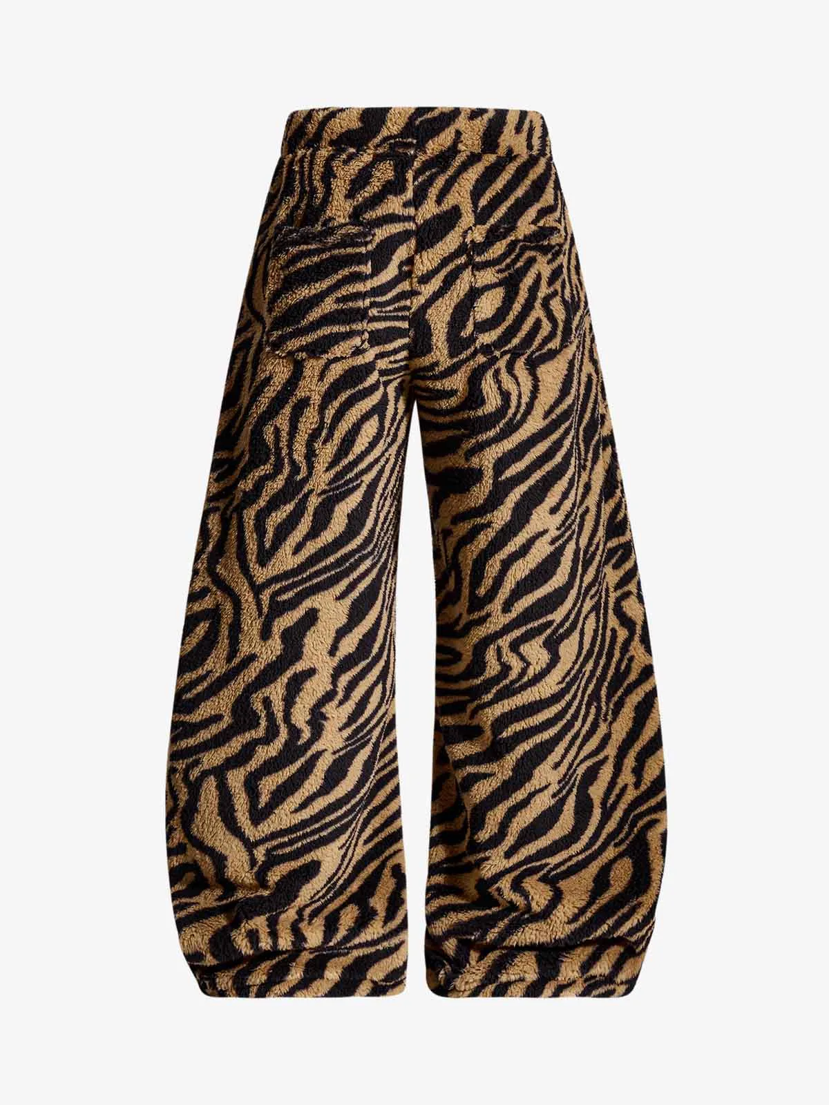 Retro Zebra Print Wide-Leg Lounge Barrel Pants sold by Thesupermade product image thumbnail 2