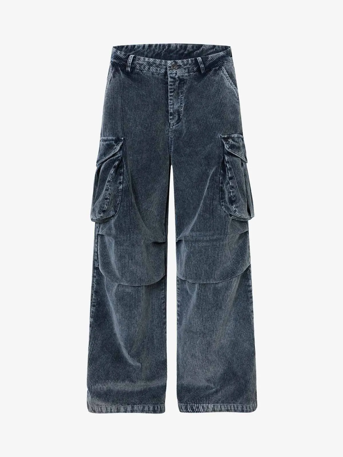 Corduroy Multi-Pocket Wide-Leg Cargo Pants sold by Thesupermade
