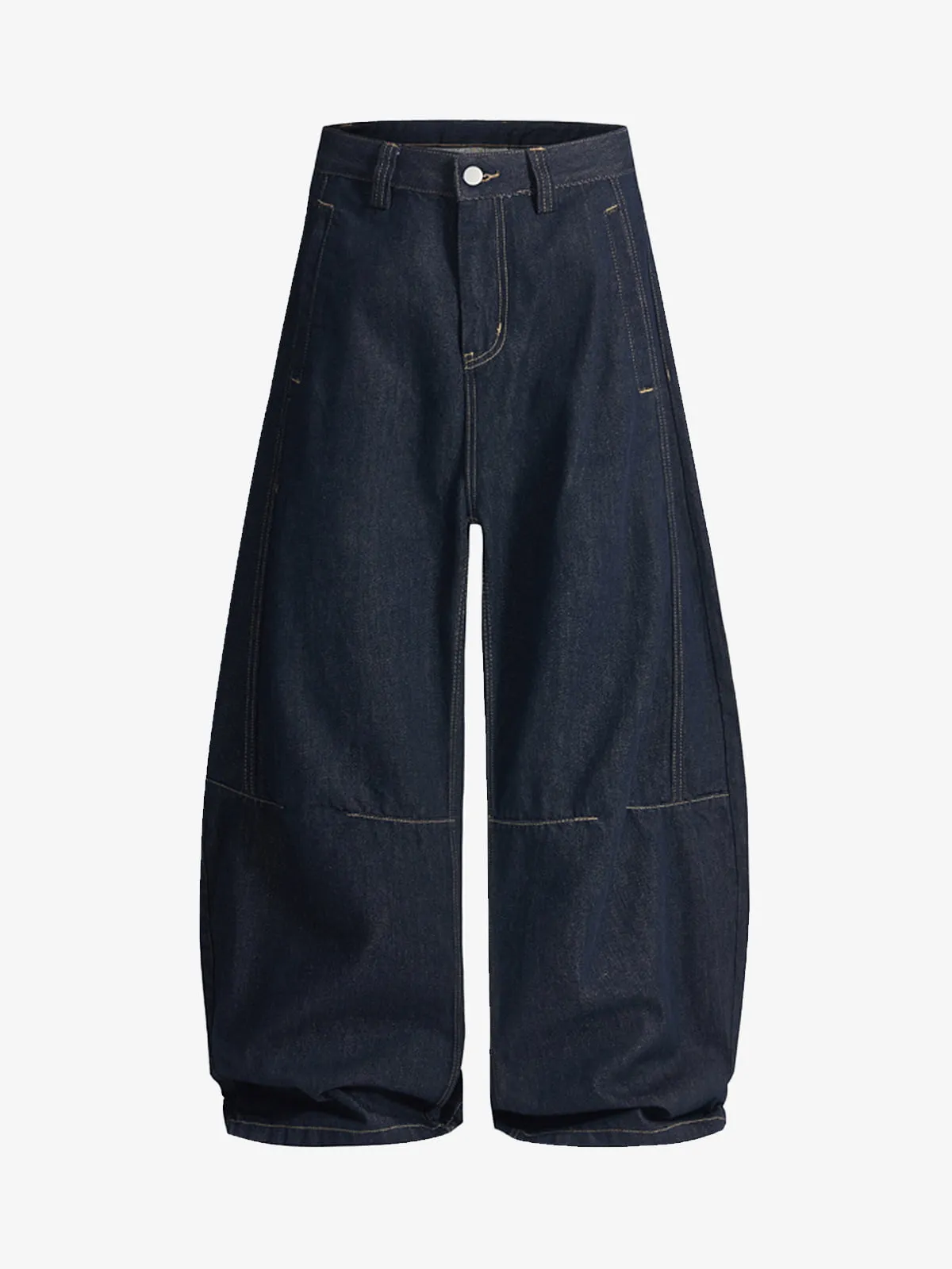Vintage Curved Panel Balloon Barrel Jeans sold by Thesupermade