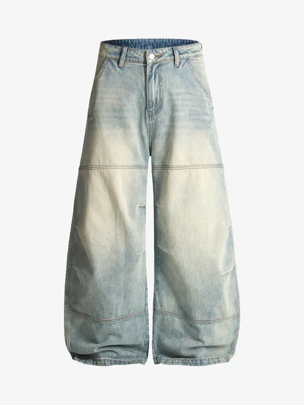 Vintage Washed Panel Barrel Jeans sold by Thesupermade