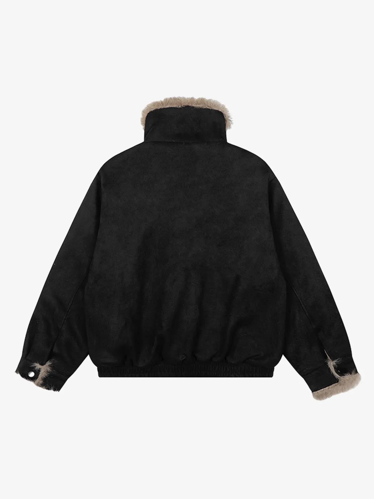 Vintage Suede Faux Fur Lined Aviator Bomber Jacket sold by Thesupermade product image thumbnail 4