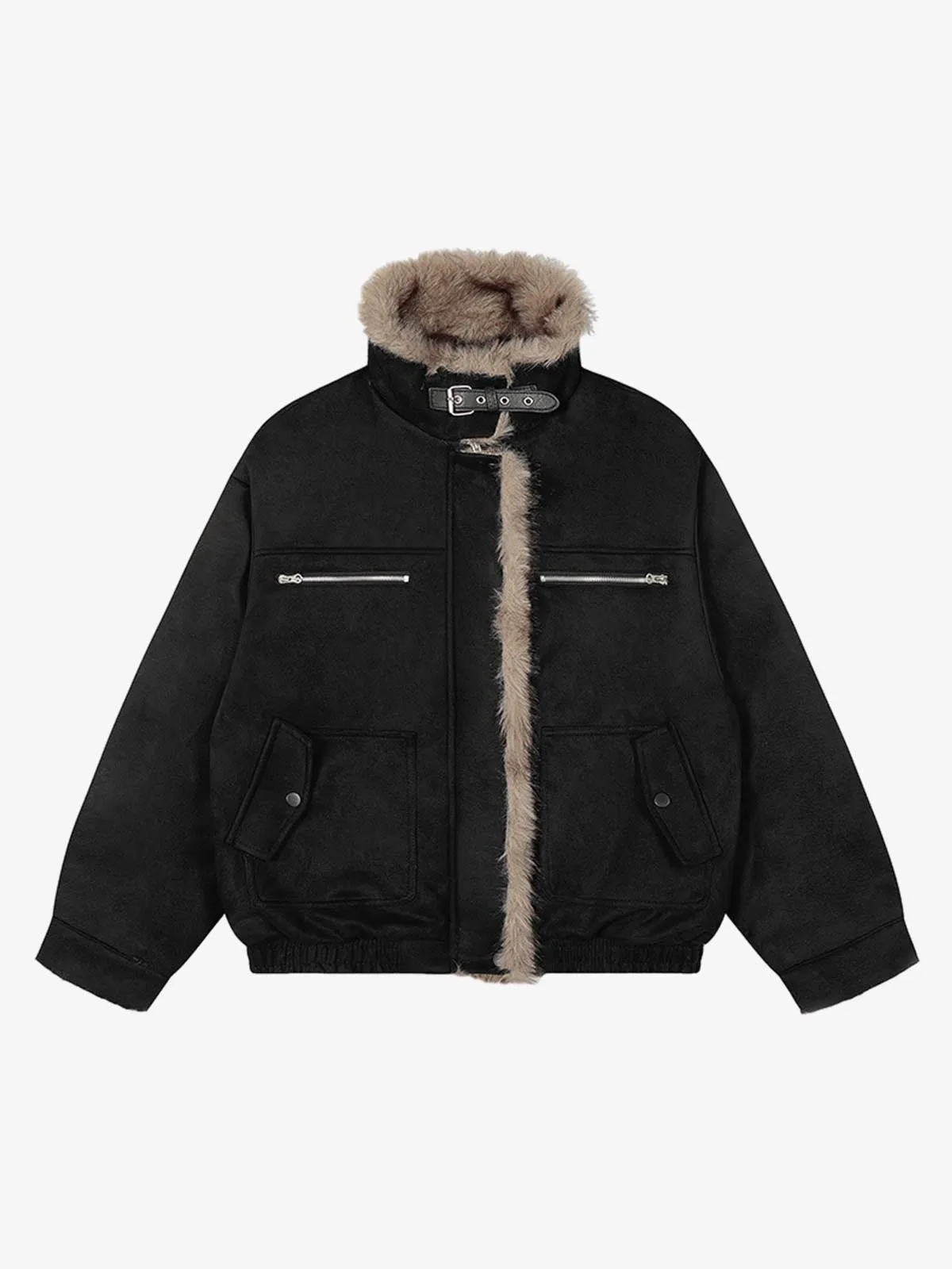 Vintage Suede Faux Fur Lined Aviator Bomber Jacket sold by Thesupermade product image thumbnail 2