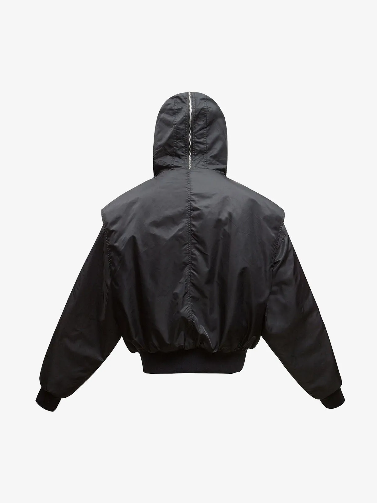 Retro Fur Trim Padded Hooded Nylon Bomber Jacket sold by Thesupermade product image thumbnail 4