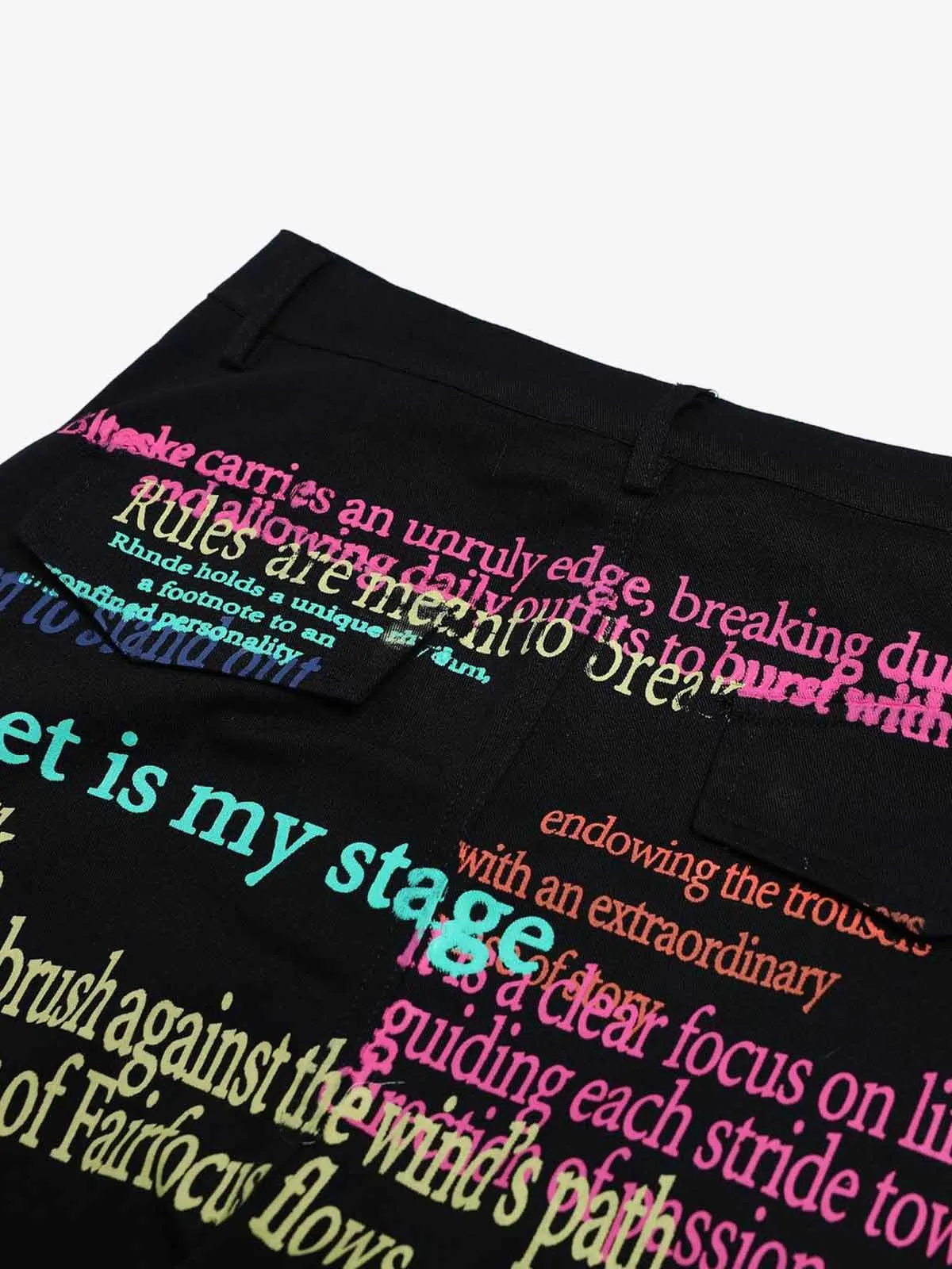 Graffiti Text Multi-Color Print Baggy Cargo Pants sold by Thesupermade product image thumbnail 5