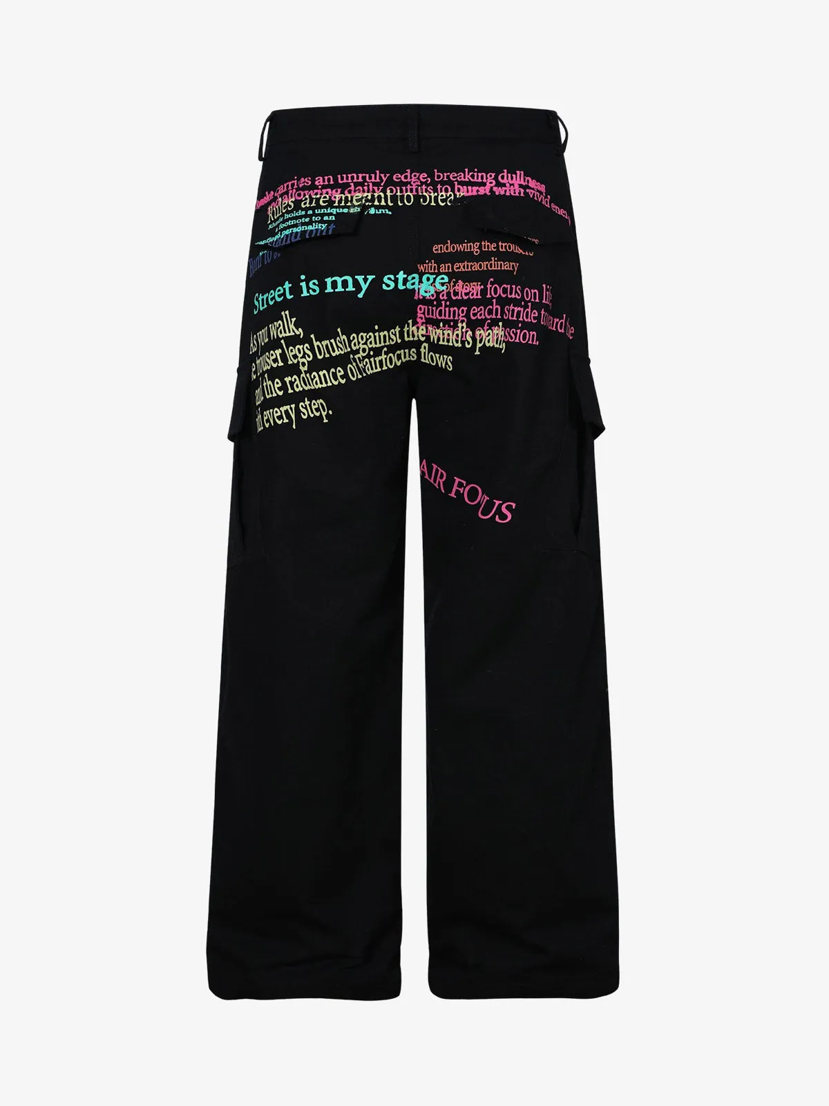 Graffiti Text Multi-Color Print Baggy Cargo Pants sold by Thesupermade product image thumbnail 2