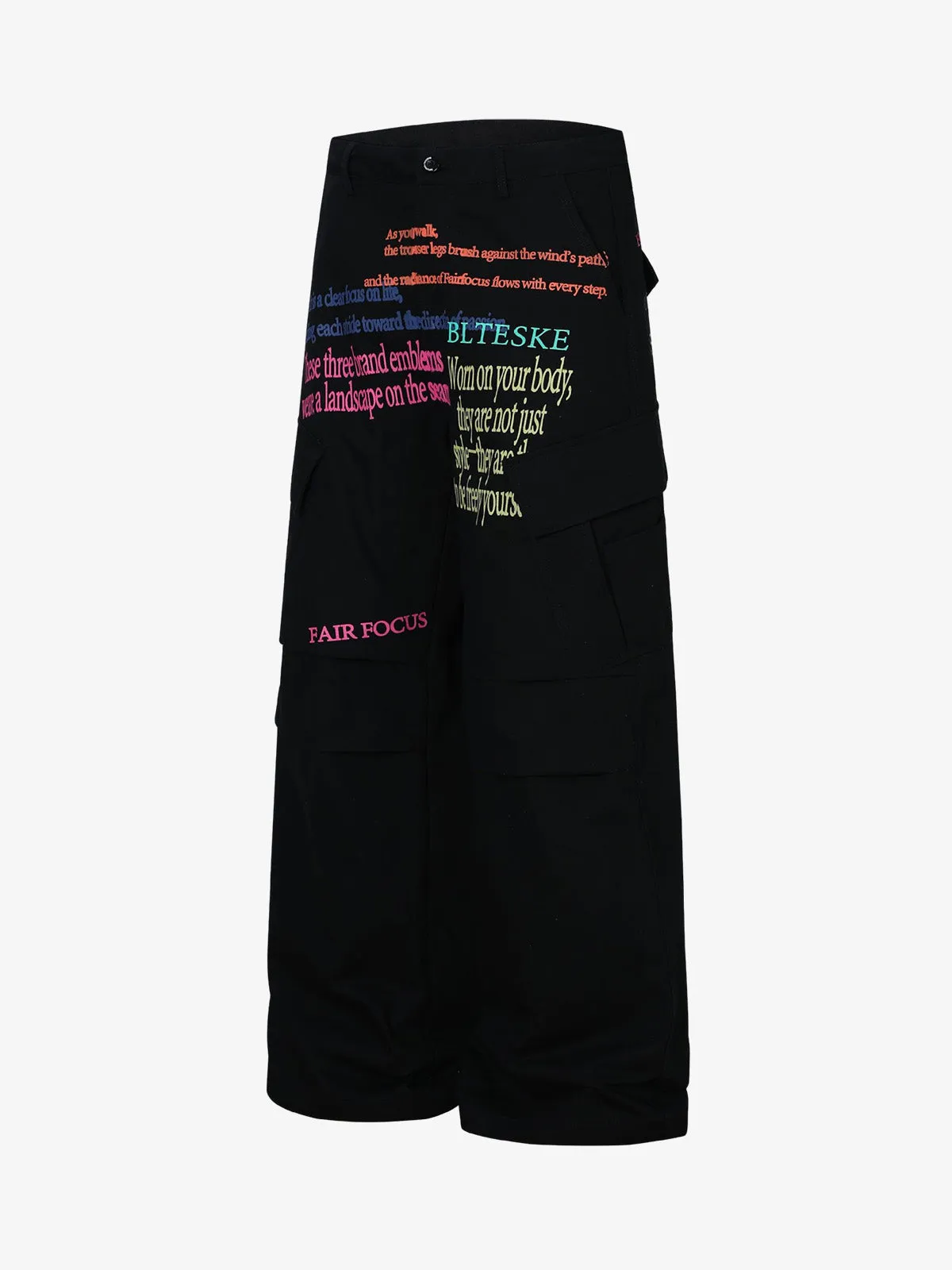 Graffiti Text Multi-Color Print Baggy Cargo Pants sold by Thesupermade product image thumbnail 3