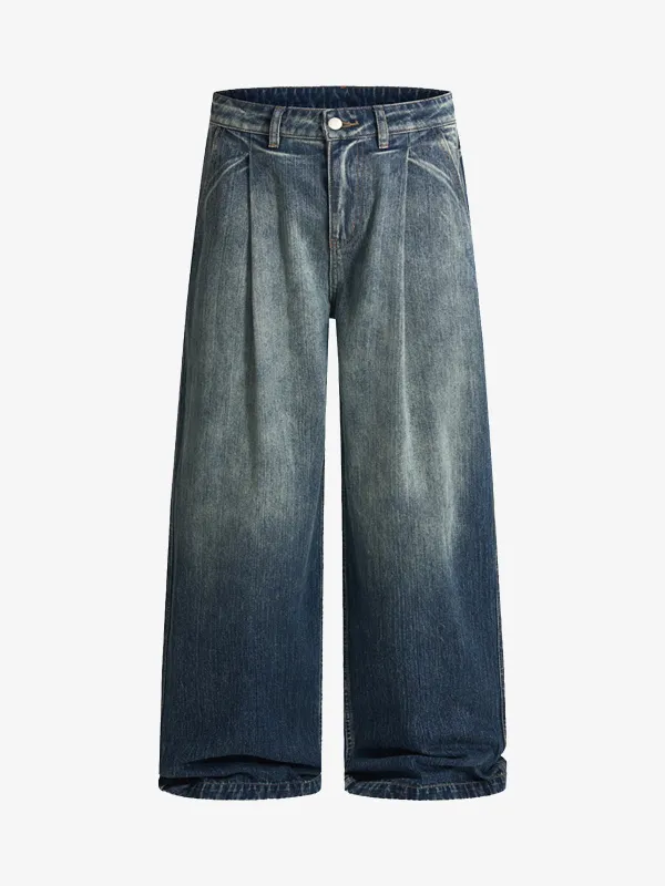Vintage Pleated Fade Baggy Jeans sold by Thesupermade