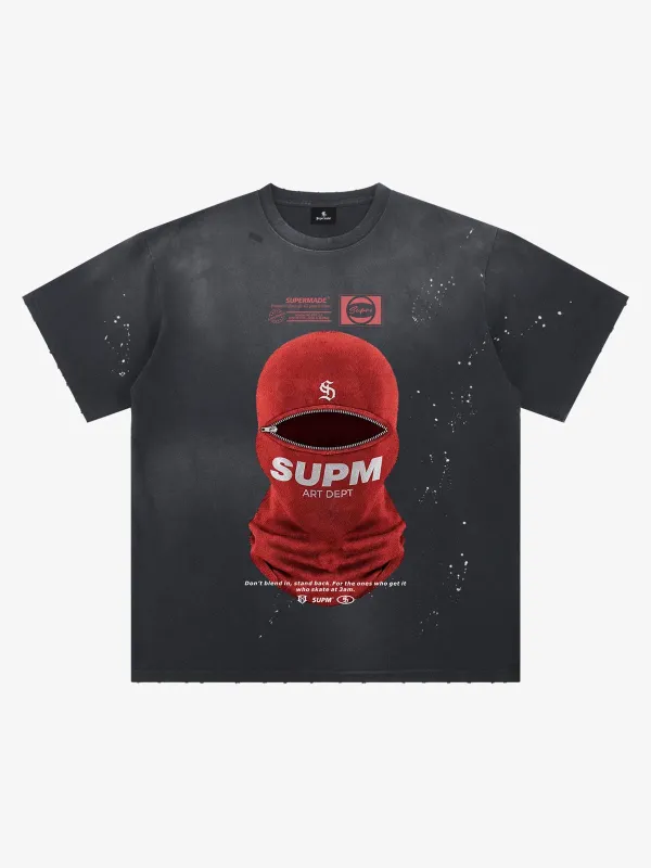 Red Balaclava Graphic T-Shirt sold by Thesupermade