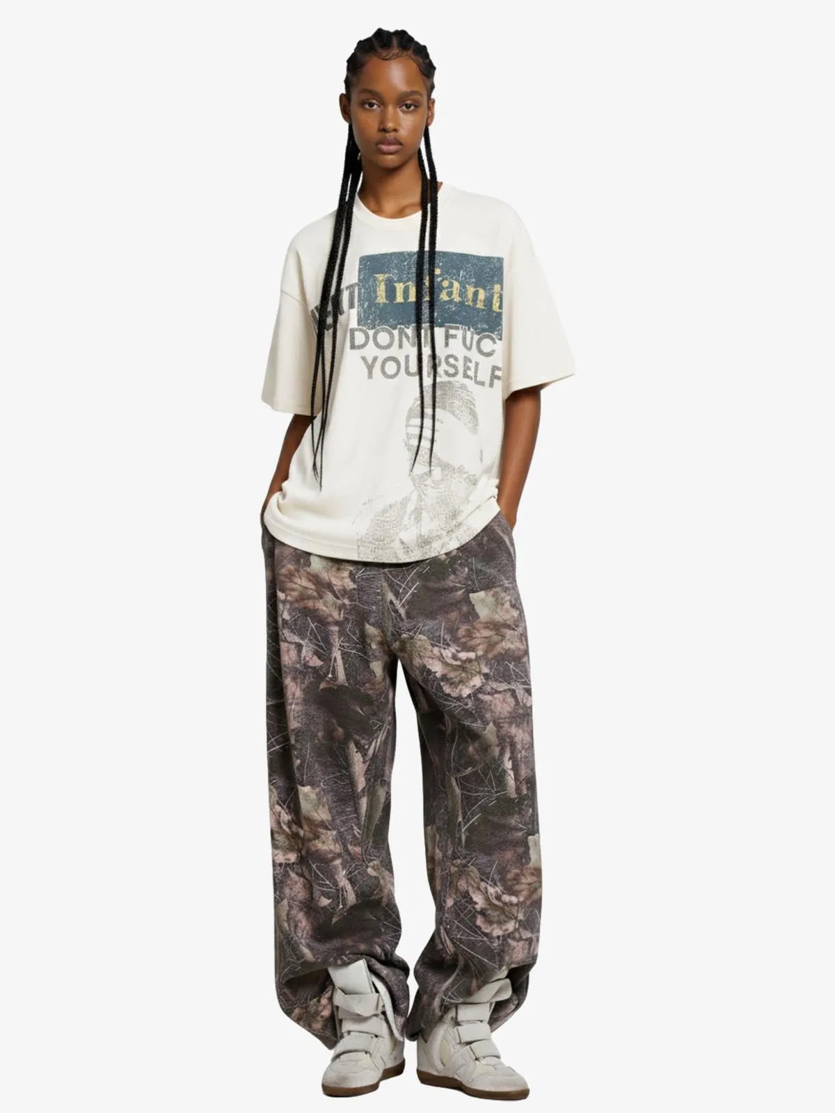 Statement Text Graphic Waffle T-Shirt sold by Thesupermade product image thumbnail 4