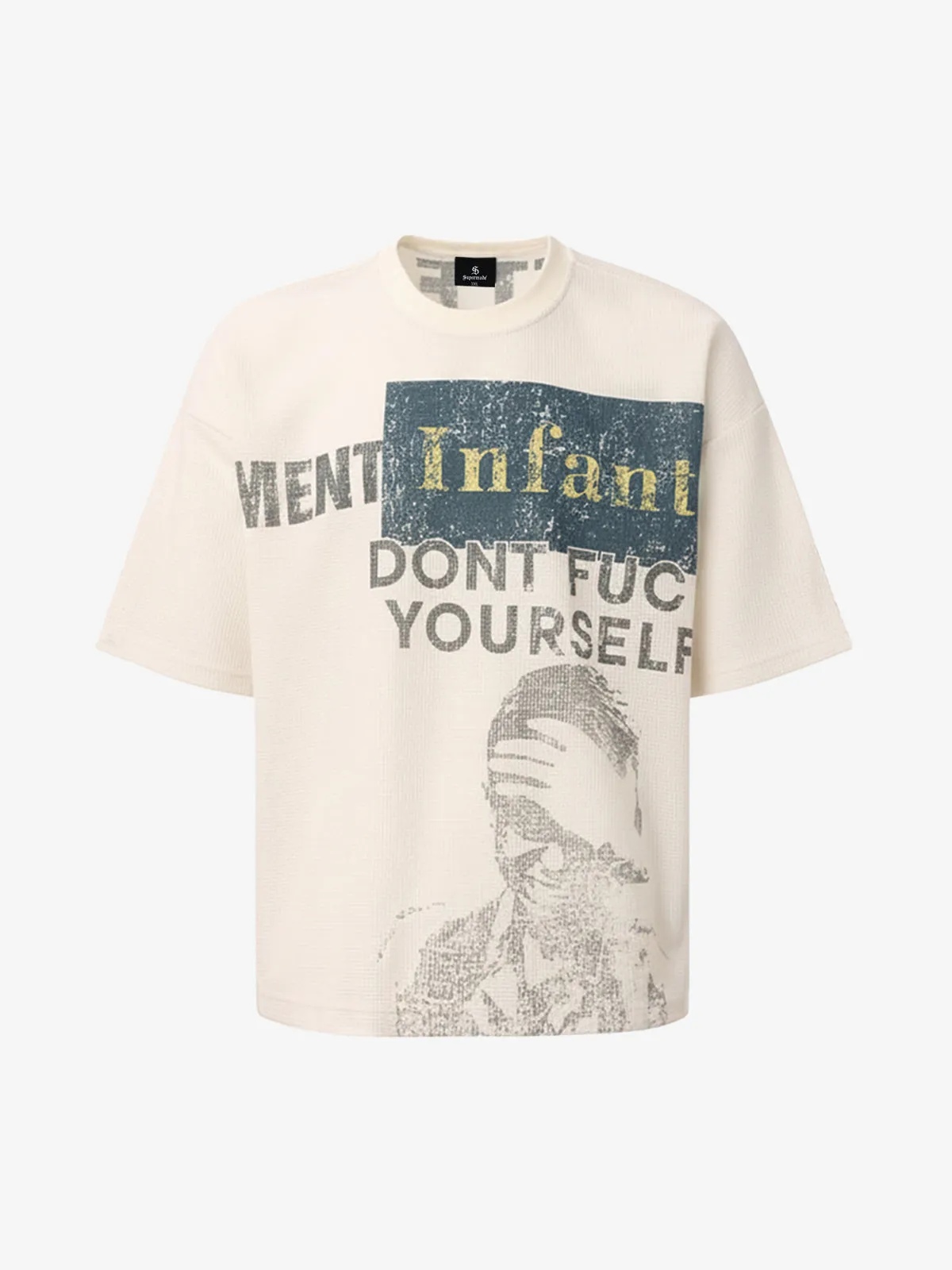 Statement Text Graphic Waffle T-Shirt sold by Thesupermade product image thumbnail 2