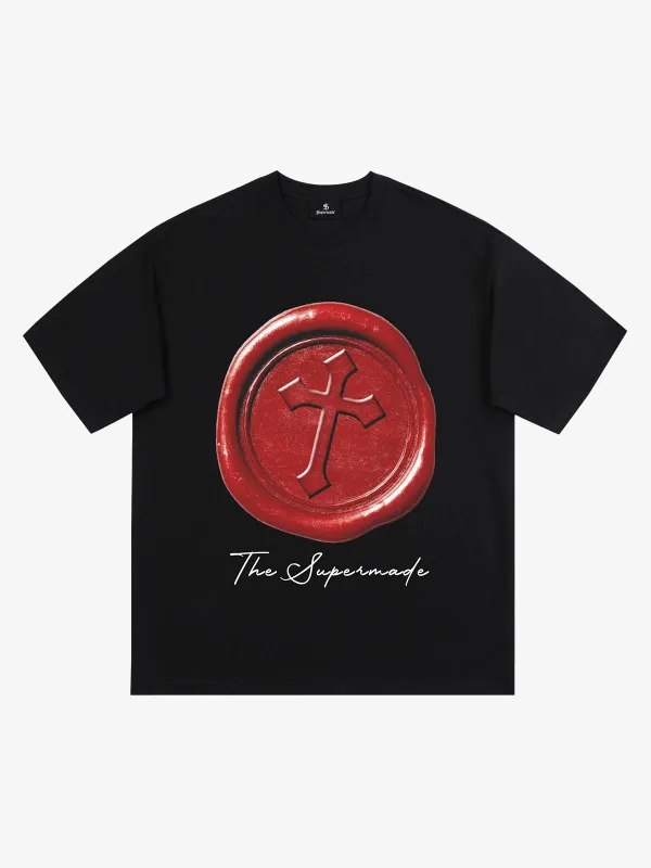 Wax Seal Cross Graphic T-Shirt sold by Thesupermade