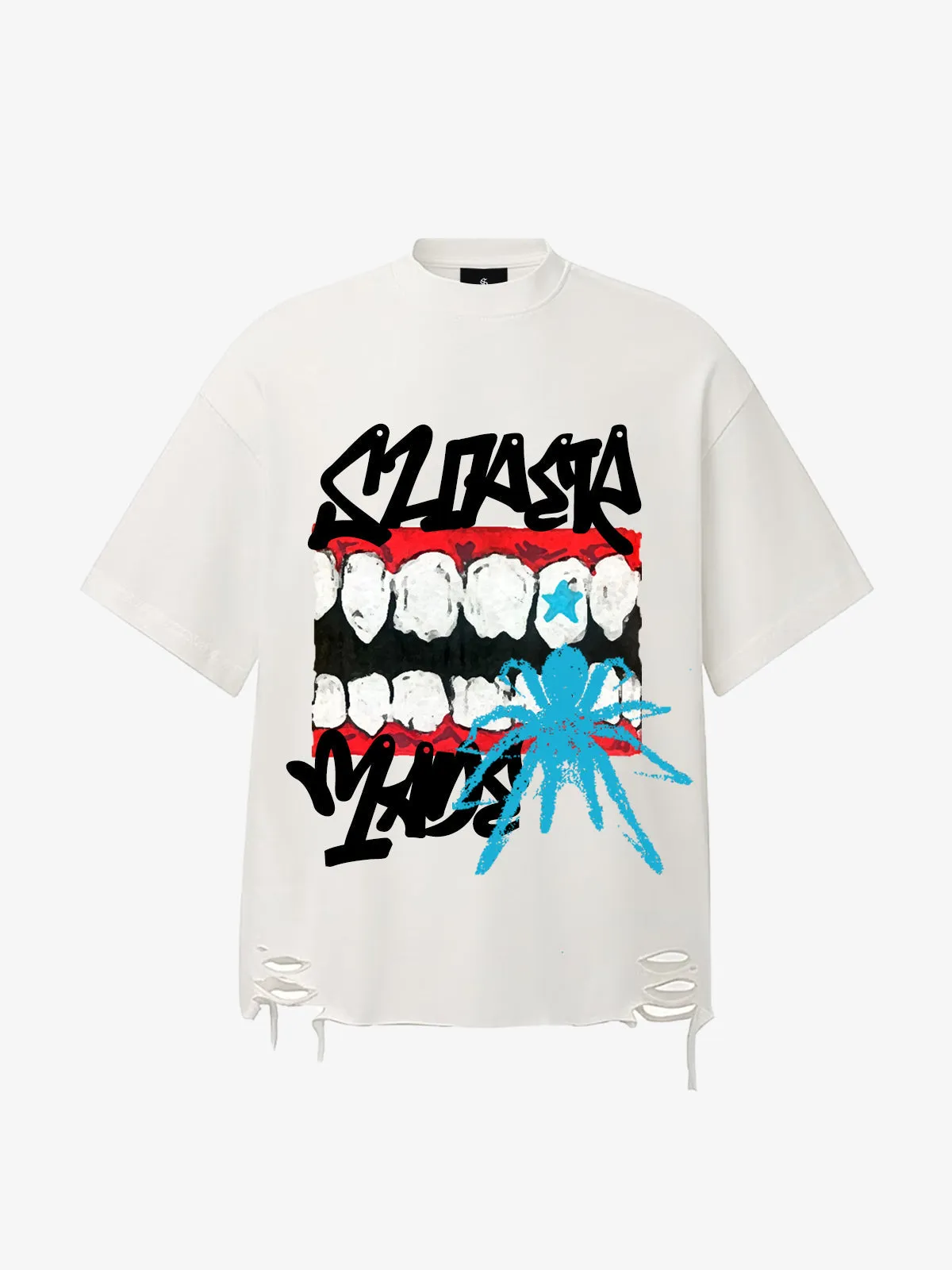 Distressed Graffiti Mouth Graphic T-Shirt sold by Thesupermade product image thumbnail 2
