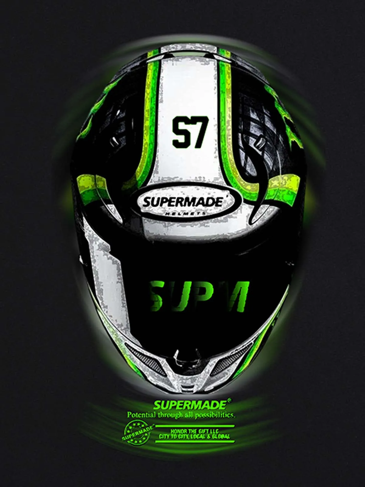 Motorcycle Helmet Graphic T-Shirt sold by Thesupermade product image thumbnail 3