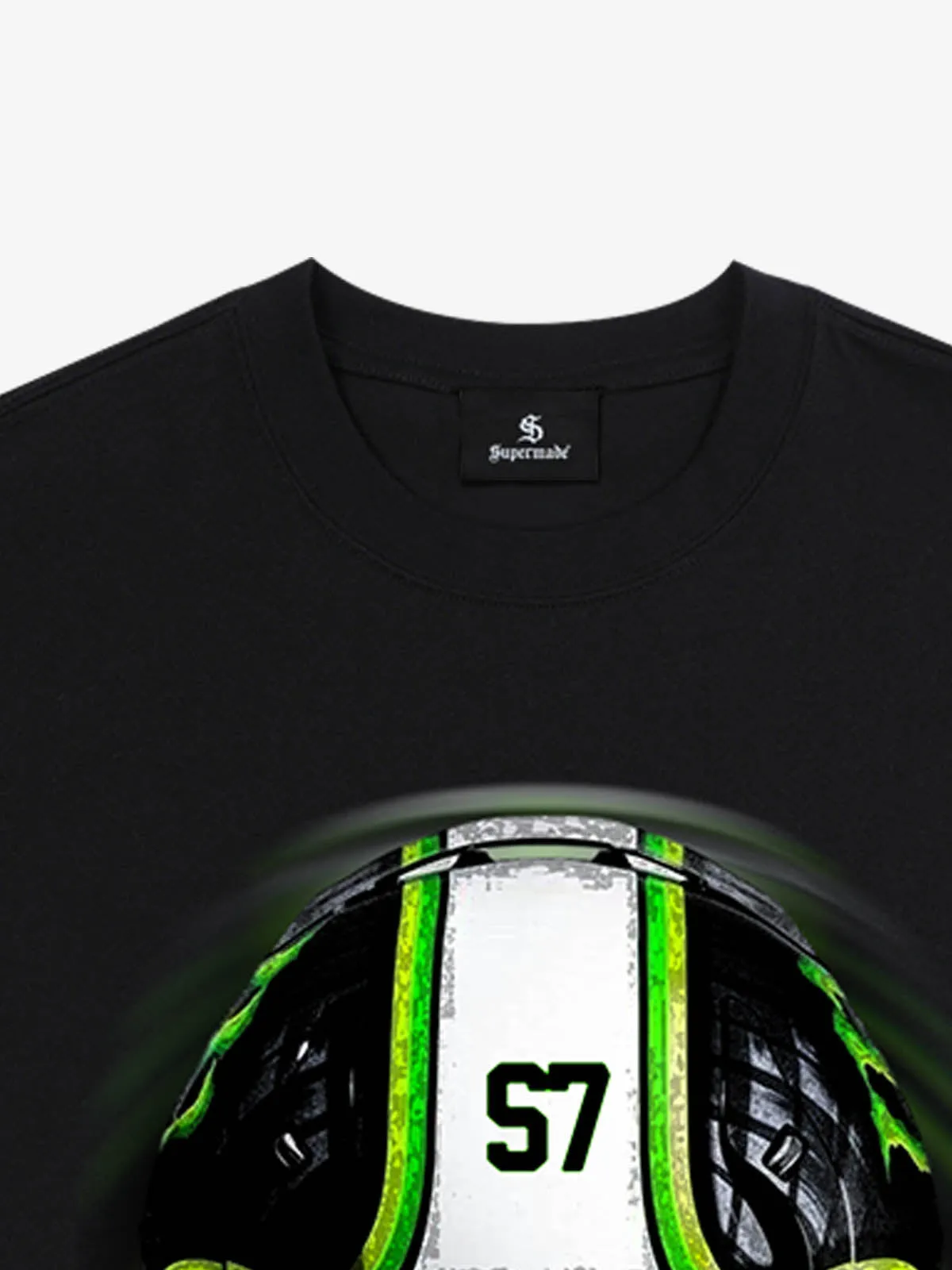 Motorcycle Helmet Graphic T-Shirt sold by Thesupermade product image thumbnail 4