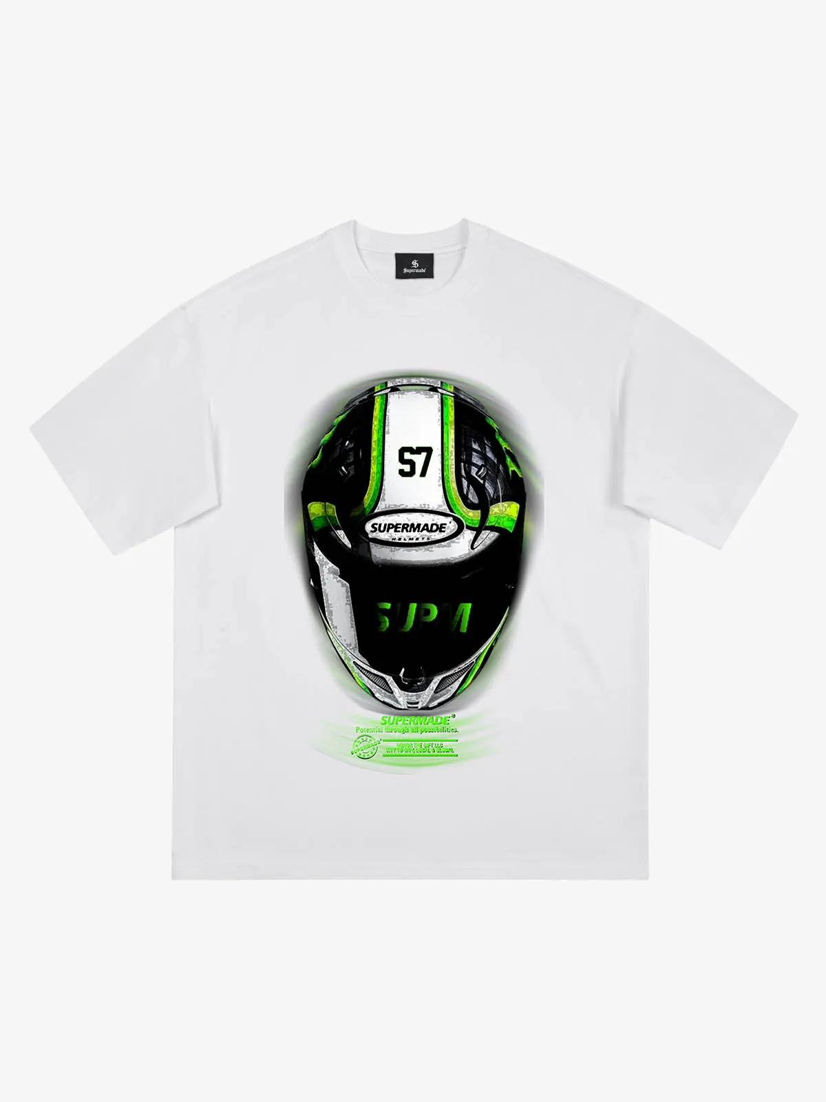 Motorcycle Helmet Graphic T-Shirt sold by Thesupermade product image thumbnail 2