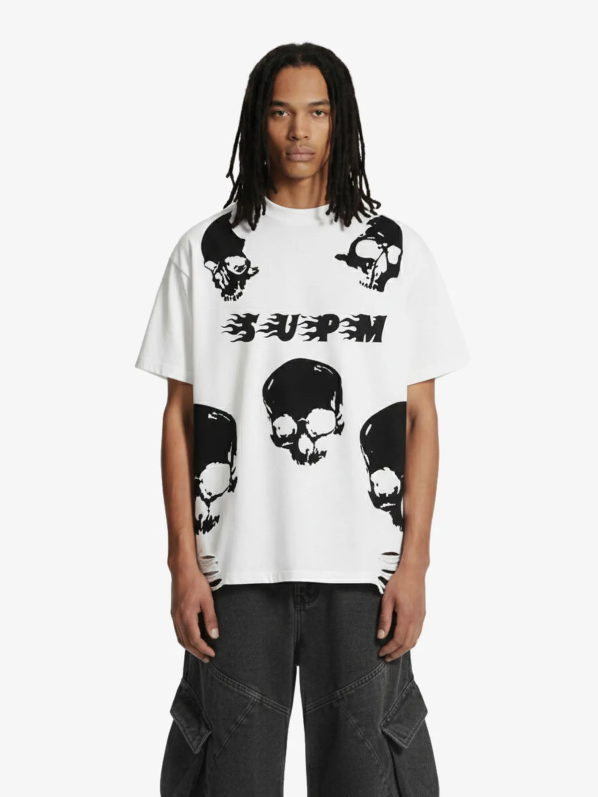 Skull Graphic Distressed Hem T-Shirt sold by Thesupermade