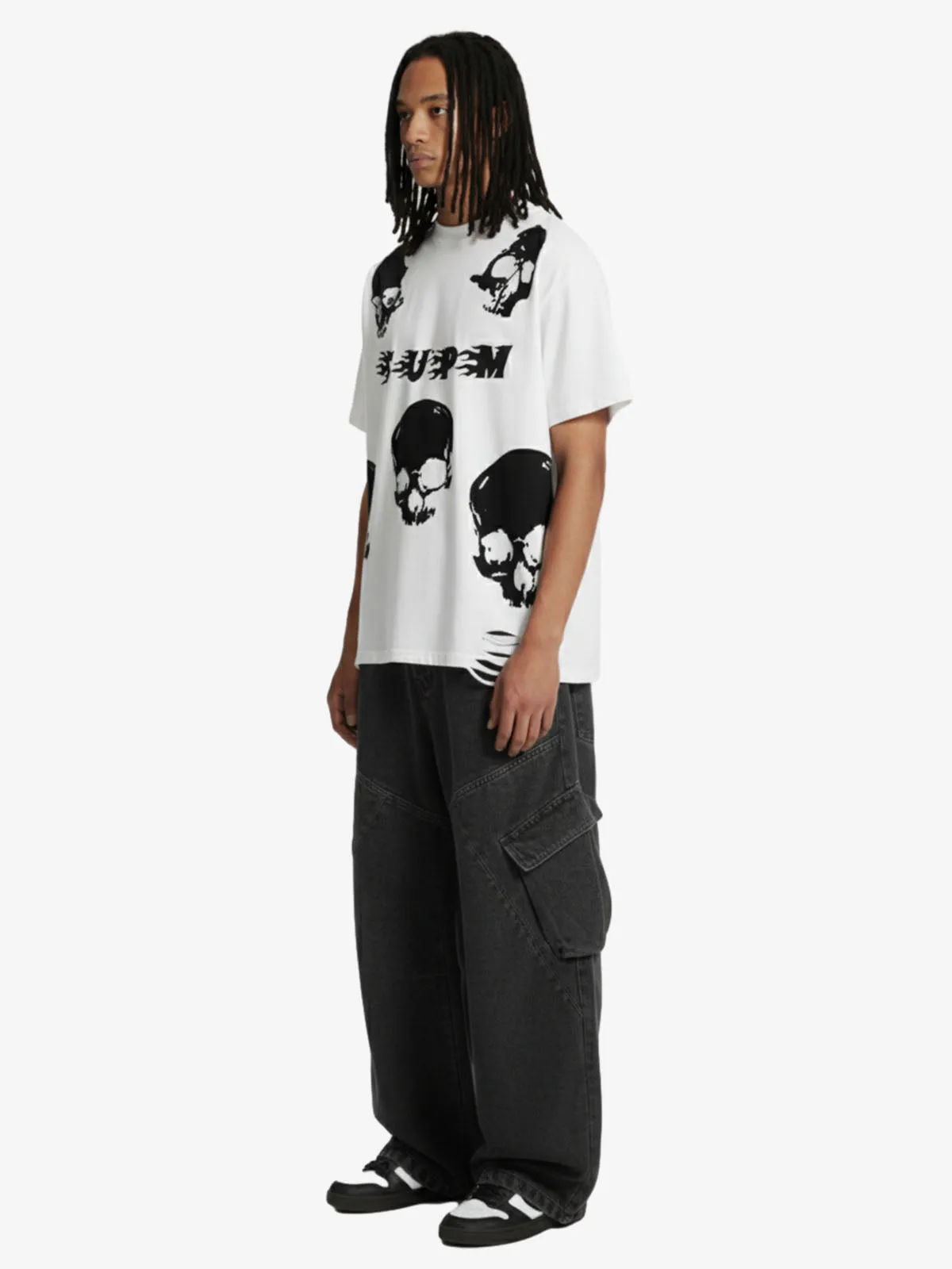 Skull Graphic Distressed Hem T-Shirt sold by Thesupermade product image thumbnail 5