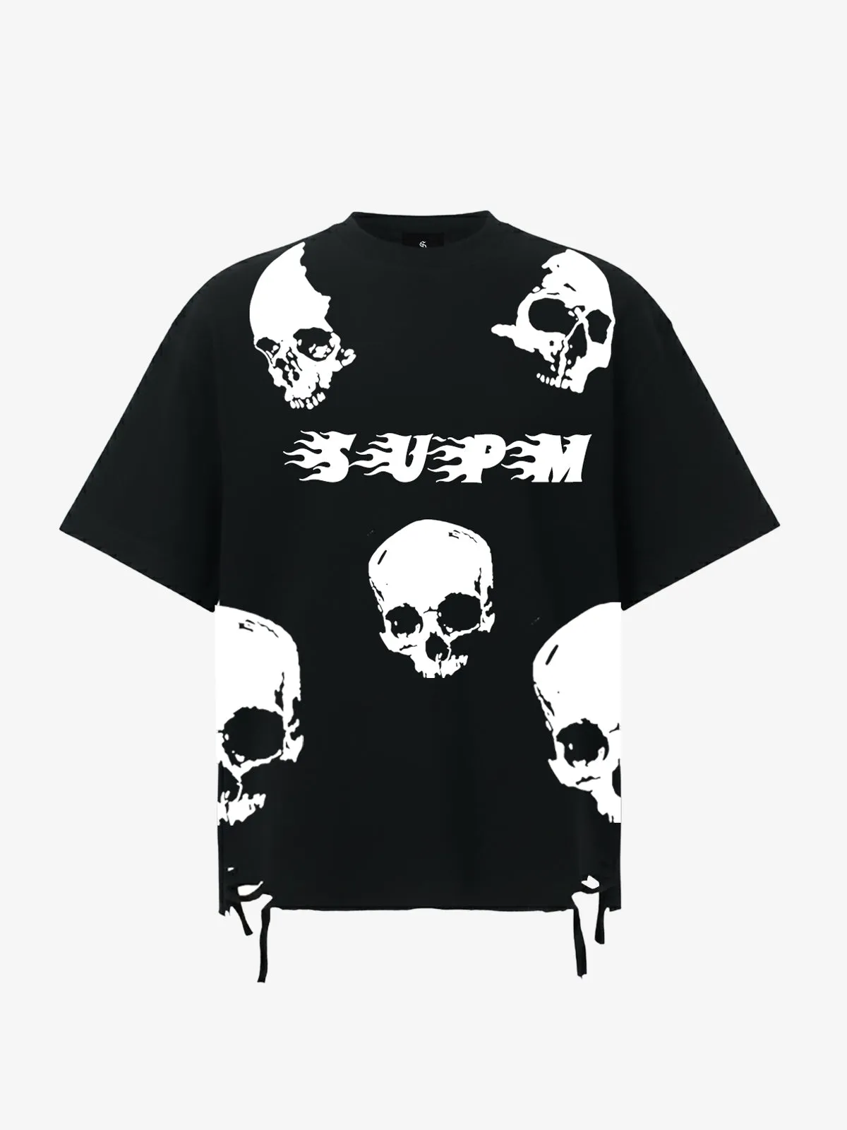 Skull Graphic Distressed Hem T-Shirt sold by Thesupermade product image thumbnail 2