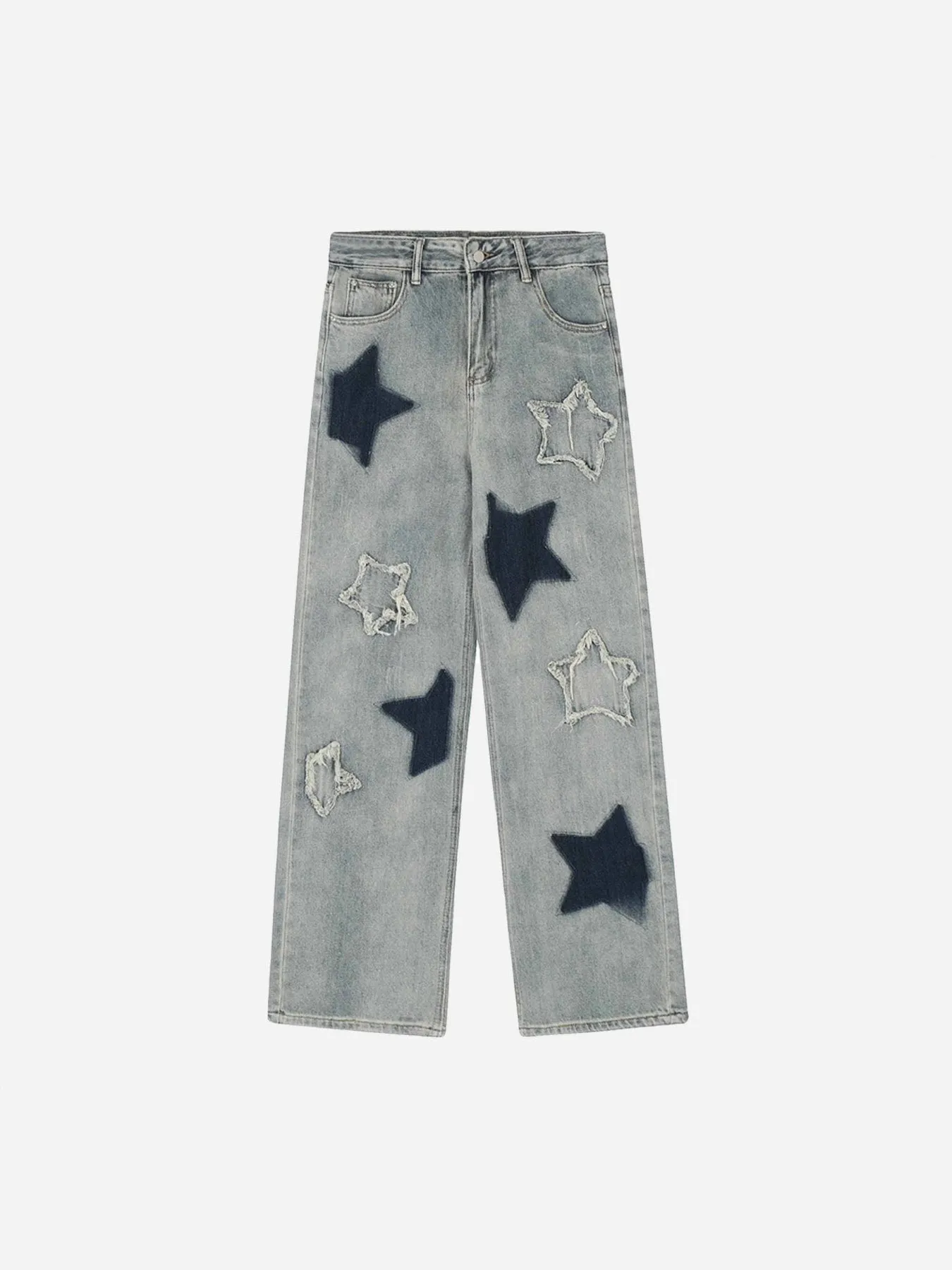 Thesupermade Airbrushed Pentagram Applique Jeans - 1656 sold by Thesupermade