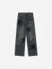 Thesupermade Airbrushed Pentagram Applique Jeans - 1656 sold by Thesupermade