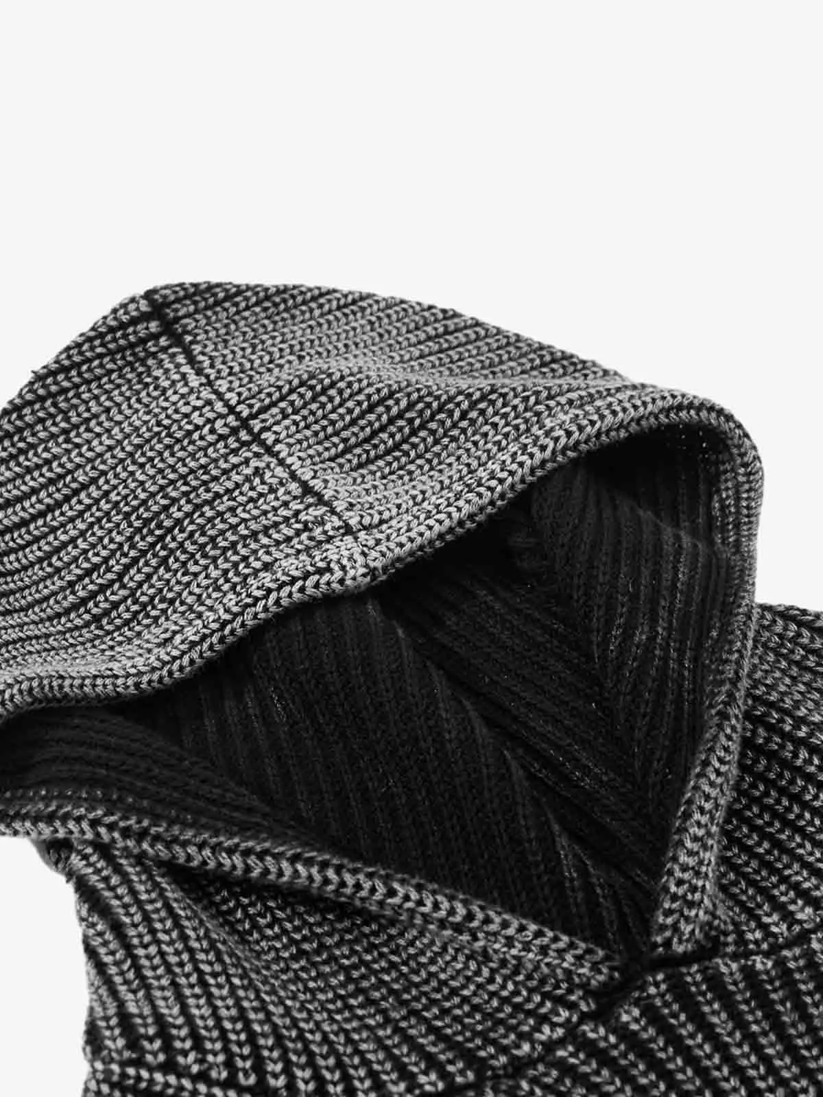 Textured Knit Panel Raglan Hooded Sweater sold by Thesupermade product image thumbnail 3