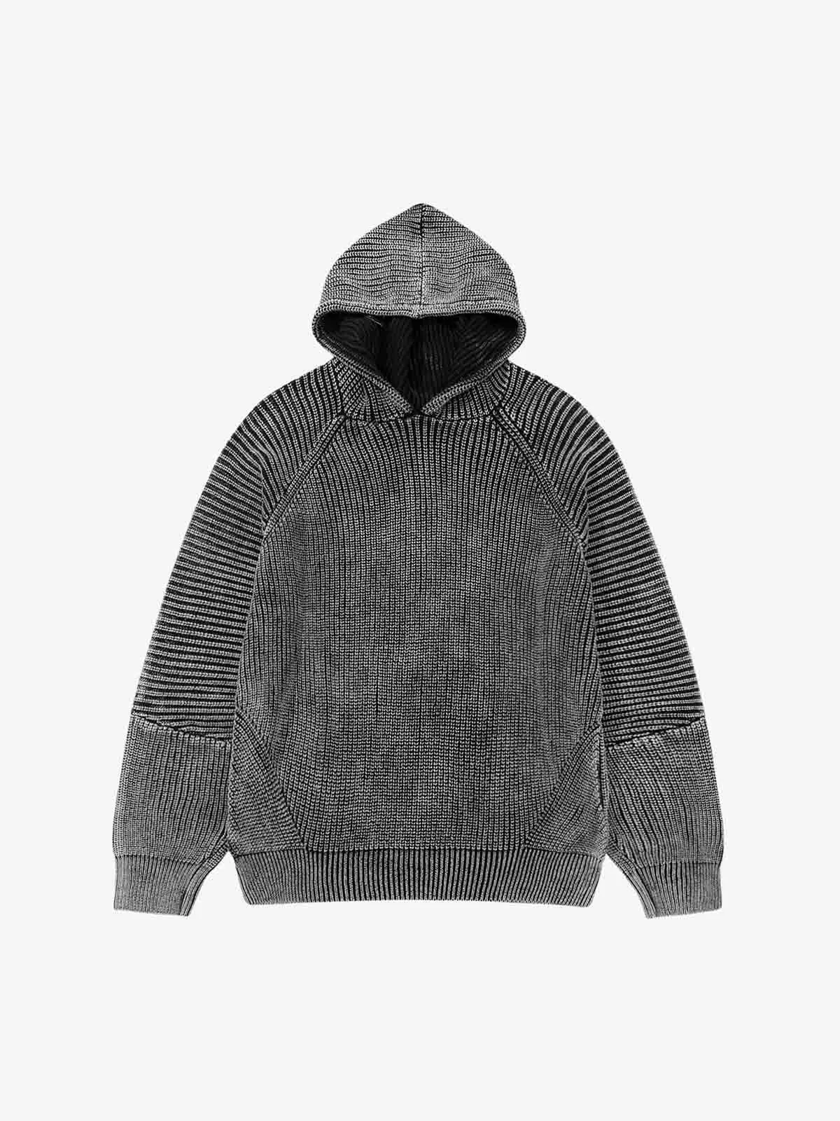 Textured Knit Panel Raglan Hooded Sweater sold by Thesupermade