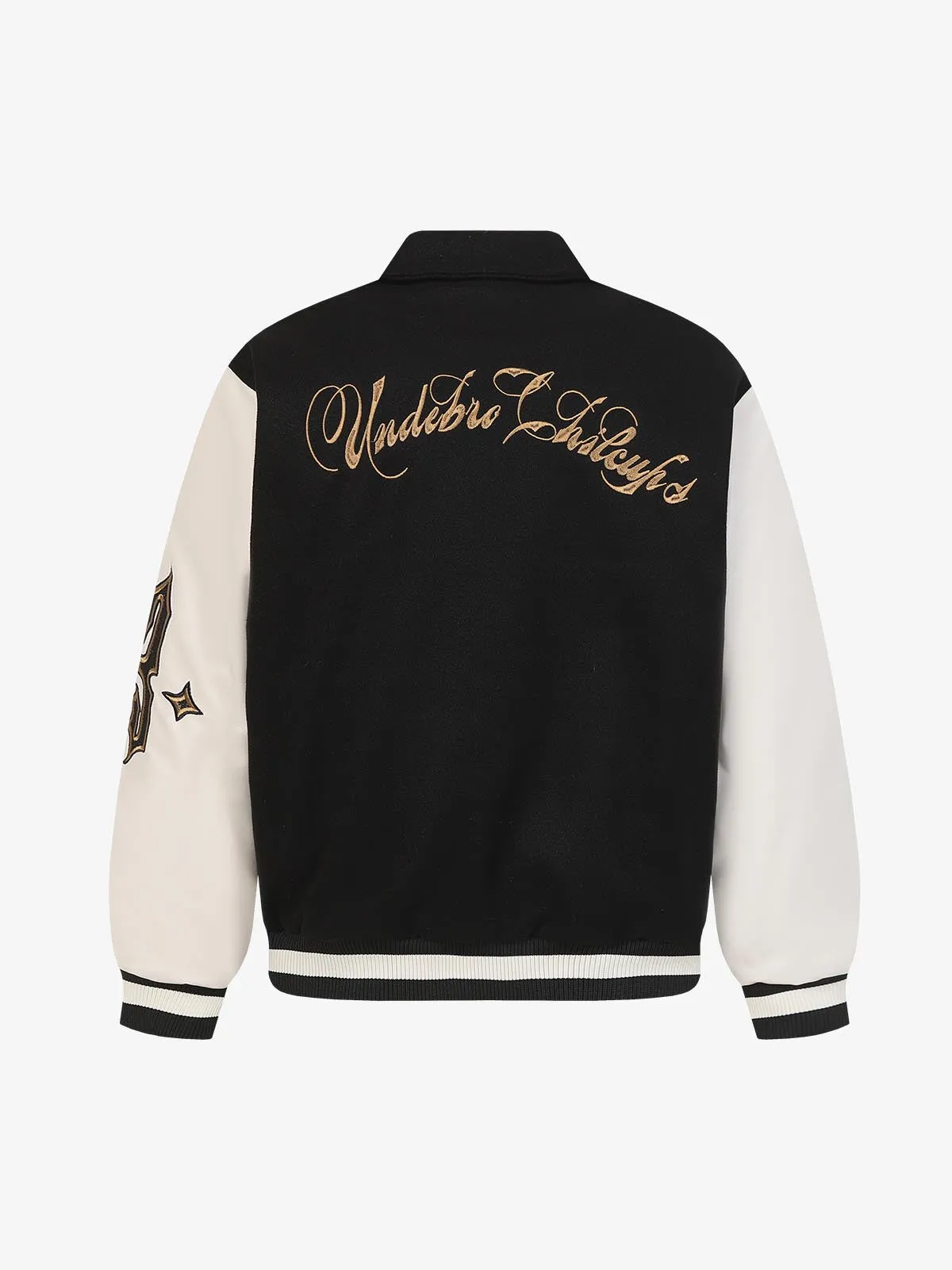 Gothic Gold Embroidered Varsity Jacket sold by Thesupermade product image thumbnail 4