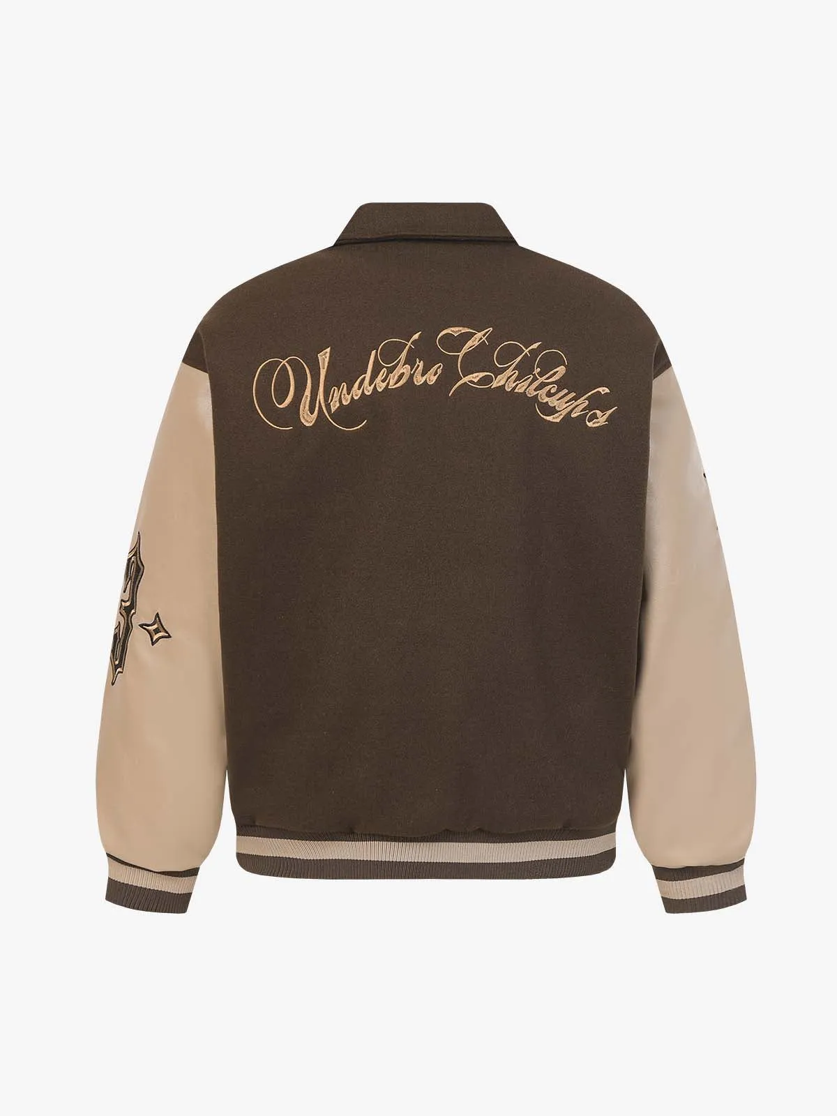 Gothic Gold Embroidered Varsity Jacket sold by Thesupermade product image thumbnail 3