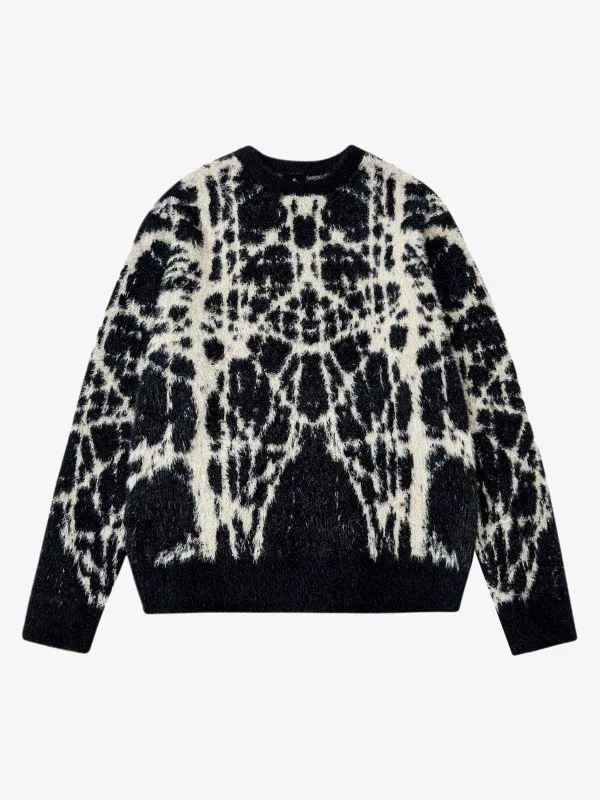 Abstract Ink Print Knit Sweater sold by Thesupermade