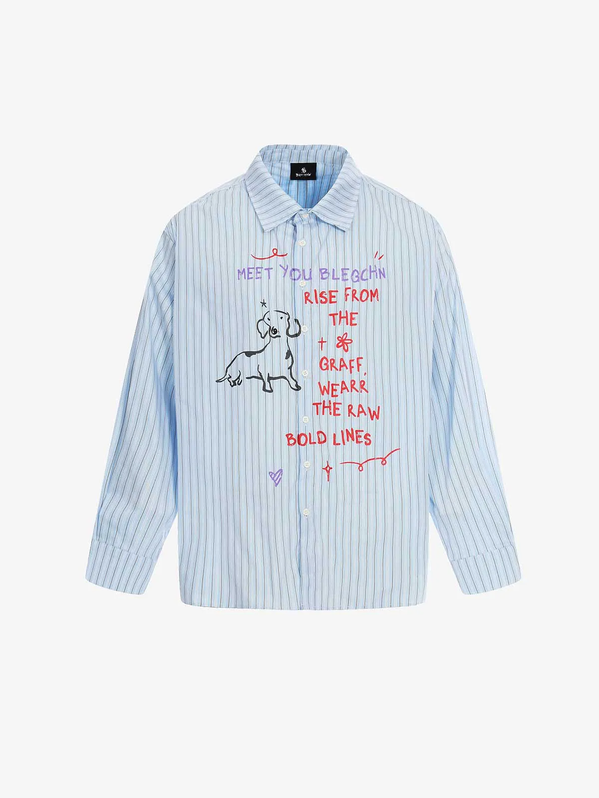 Fun Graffiti Striped Graphic Button-Up Shirt sold by Thesupermade product image thumbnail 4