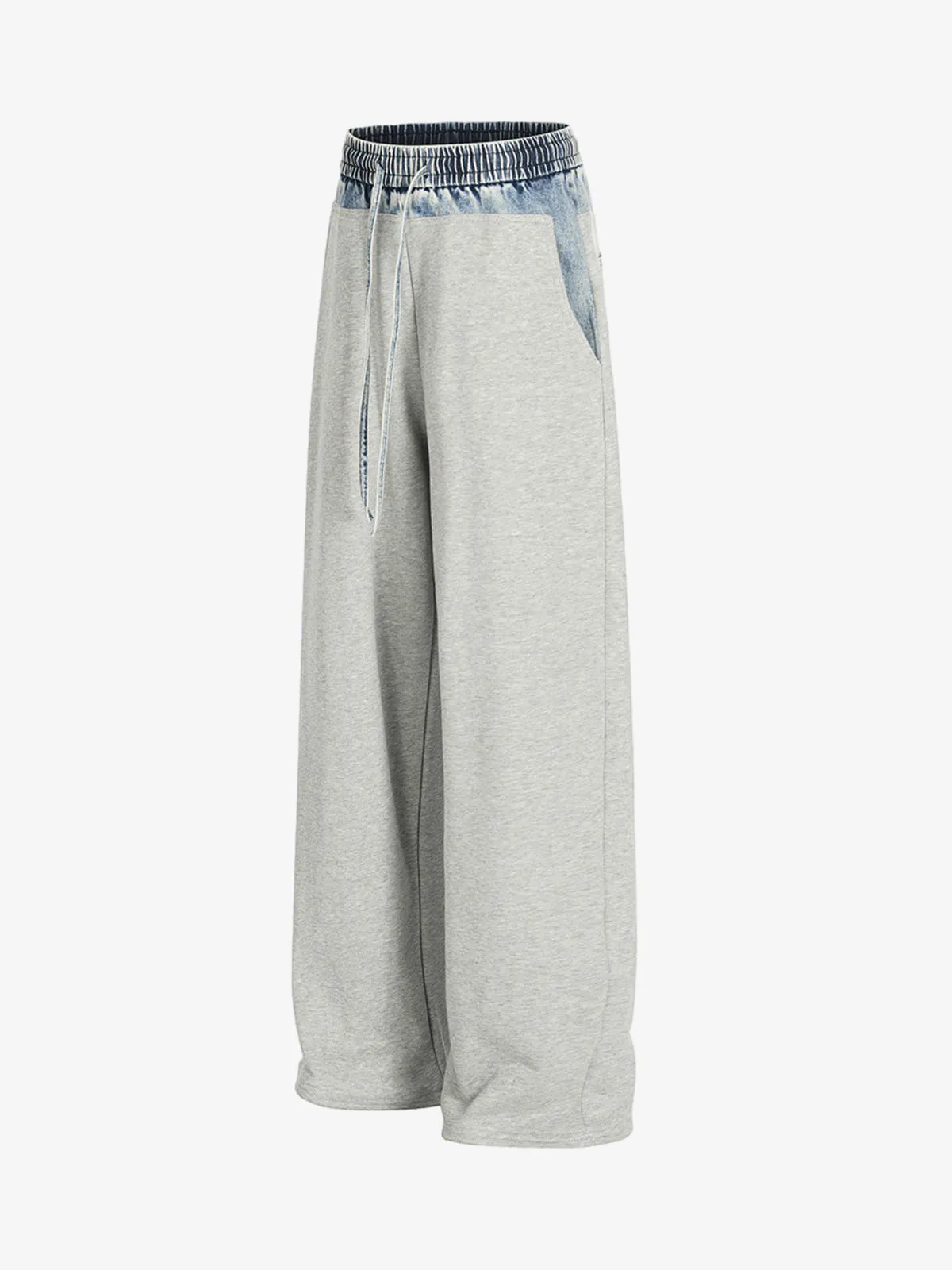 Vintage Wash Denim Waistband Patchwork Sweatpants sold by Thesupermade product image thumbnail 3